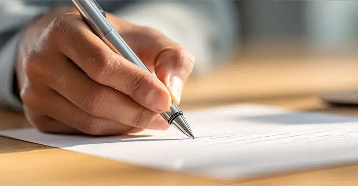 Vertragsunterschrift bei Grundstückspacht